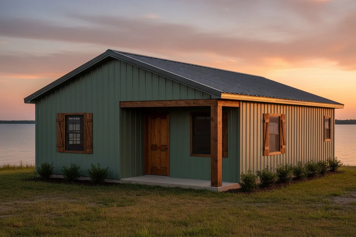 The Lookout (Plan #18R) — 2 bed/1 bath, 721 sq ft wood-framed house kit, exterior view