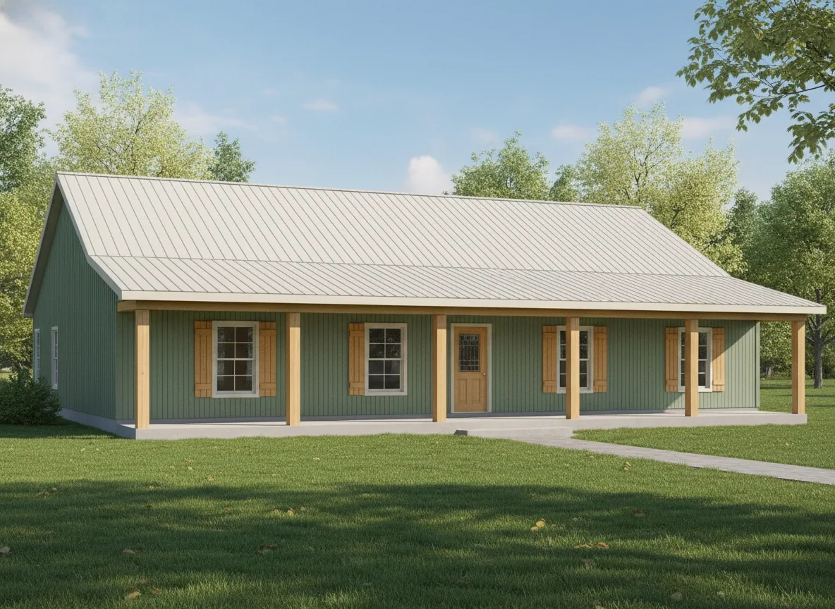 The Cattleman (Plan #26) — 4 bed/3 bath, 2181 sq ft wood-framed house kit, exterior view