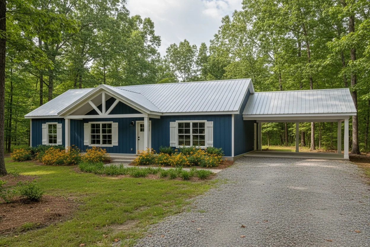 The Harvest (Plan #31B) — 3 bed/2 bath, 1600 sq ft wood-framed house kit, exterior view