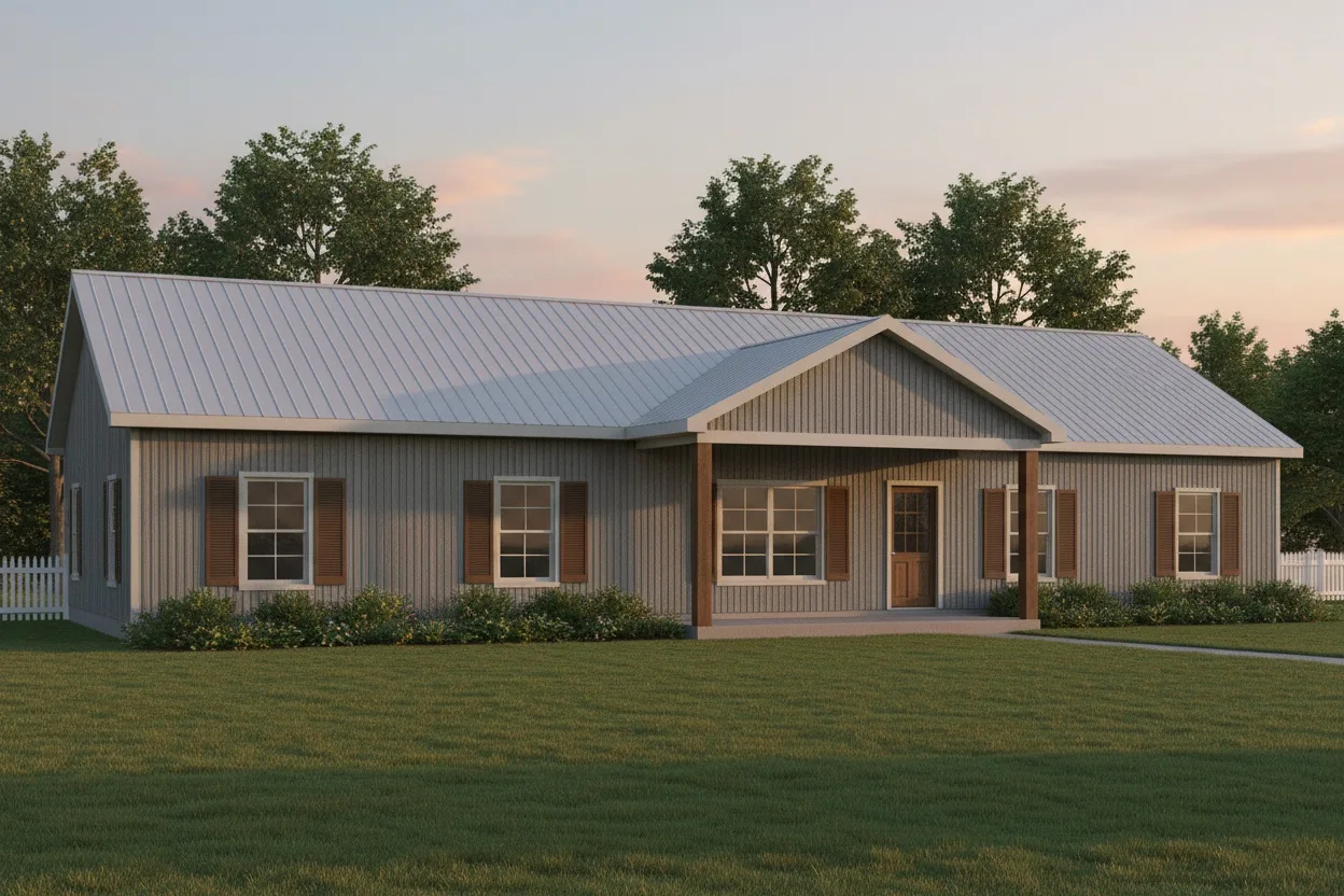 The Big Five (Plan #32) — 5 bed/2 bath, 2176 sq ft wood-framed house kit, exterior view