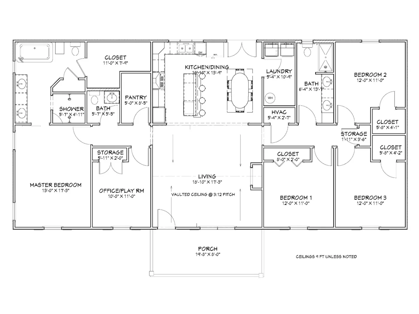The Big Sky (Plan #32B) floor plan diagram