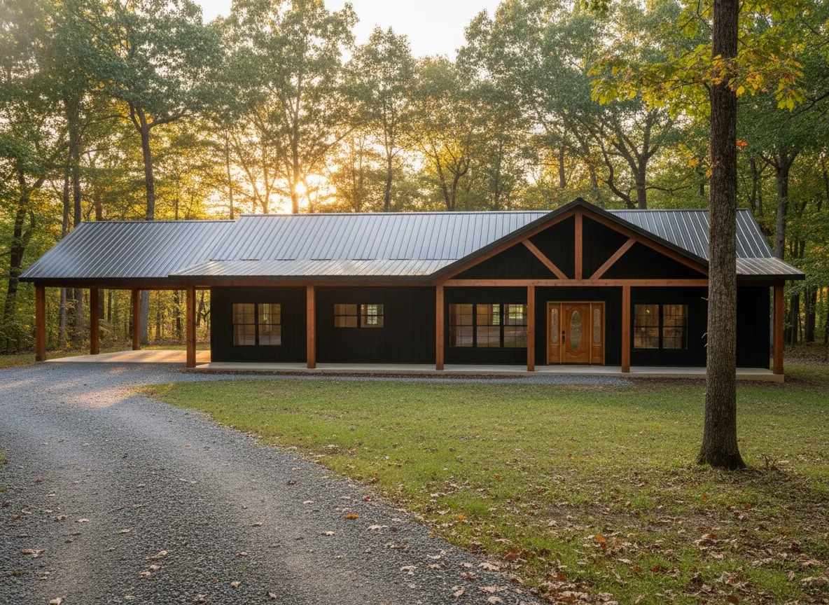 The Lonestar (Plan #34) — 3 bed/2 bath, 1860 sq ft wood-framed house kit, exterior view