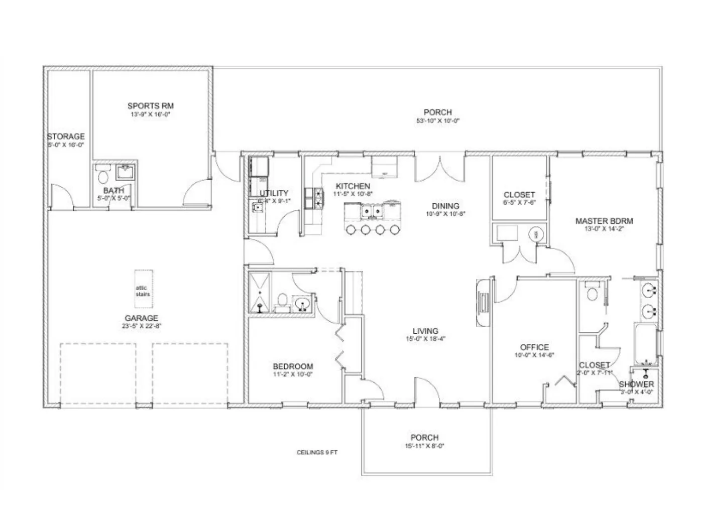 The Stockyard (Plan #35B) floor plan diagram