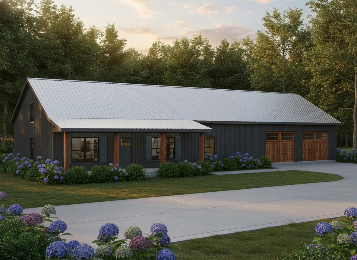 The Sagebrush (Plan #36) — 3 bed/2 bath, 1800 sq ft wood-framed house kit, exterior view