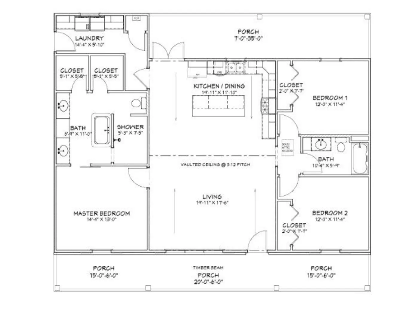 The Junction (Plan #37B) floor plan diagram