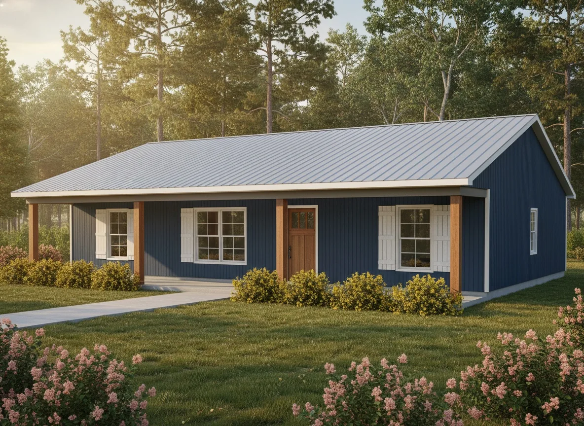 The Barnwood (Plan #41) — 3 bed/2 bath, 1536 sq ft wood-framed house kit, exterior view