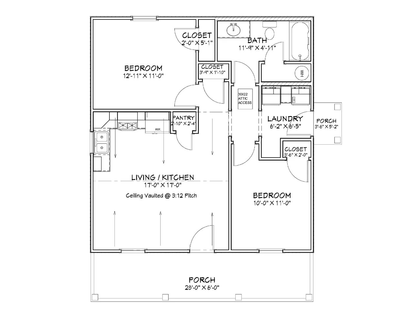 The Woodland (Plan #48R) floor plan diagram