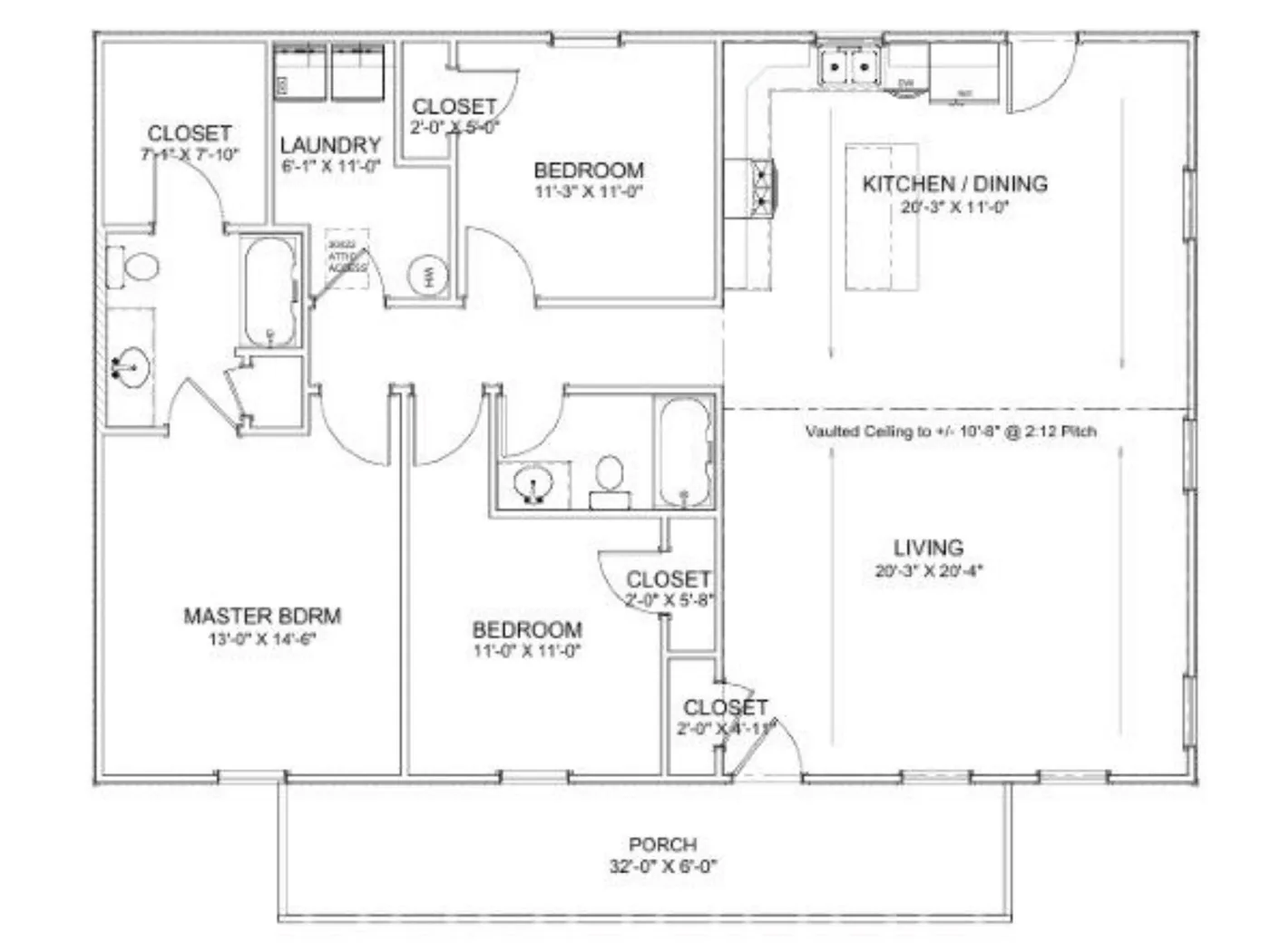 The Harbor (Plan #50B) floor plan diagram