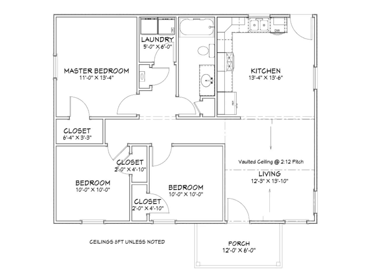 The Cottage (Plan #52) floor plan diagram