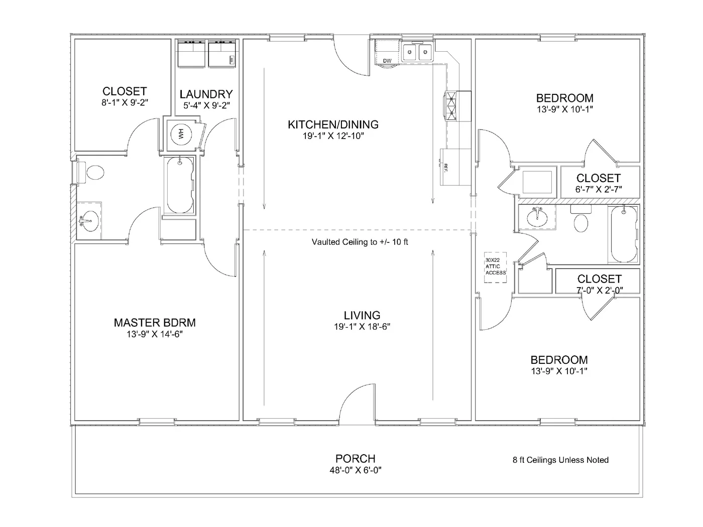 The Hillcrest (Plan #6) floor plan diagram