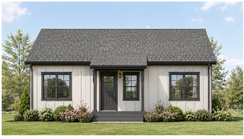 Birch modular home — front elevation