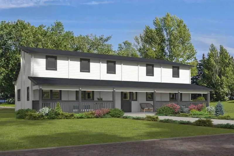 Savannah white prefab barndominium-style home